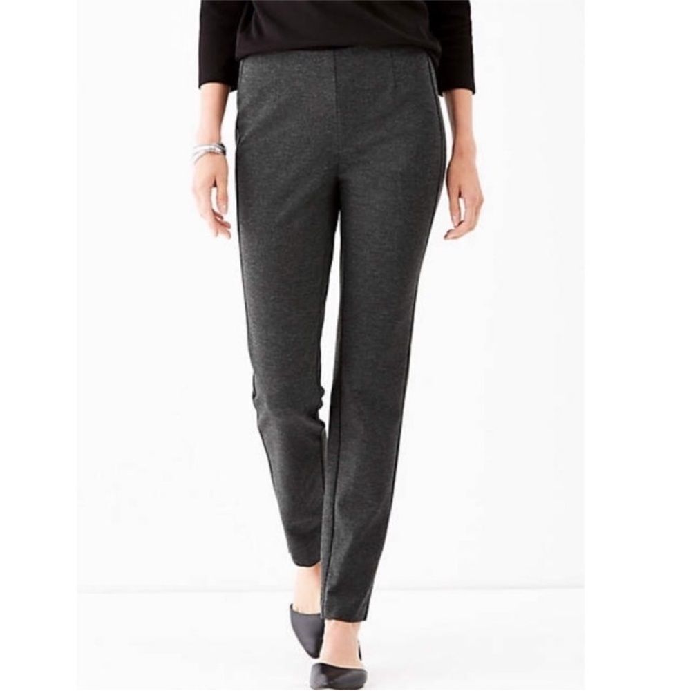 J. Jill Ponte Pants Slim Leg Gray Heather Leggings Stretch Pull On  Size M